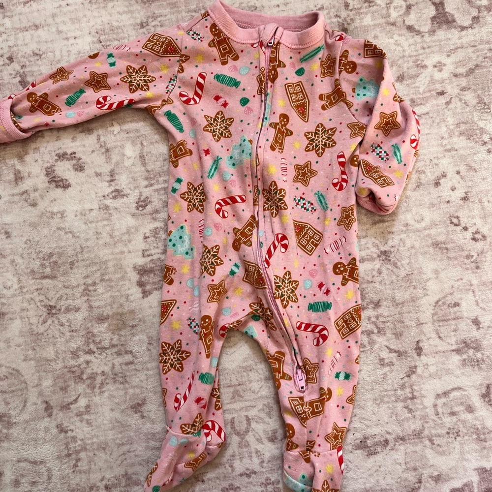 Old Navy Pink Festive Patterned Kids Footie